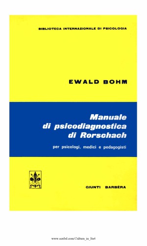 Manuale di psicodiagnostica di Rorschach