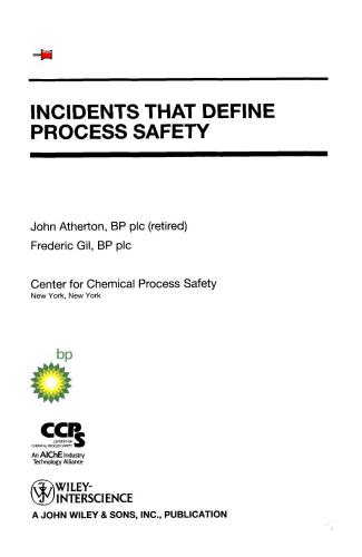 Incidents That Define Process Safety