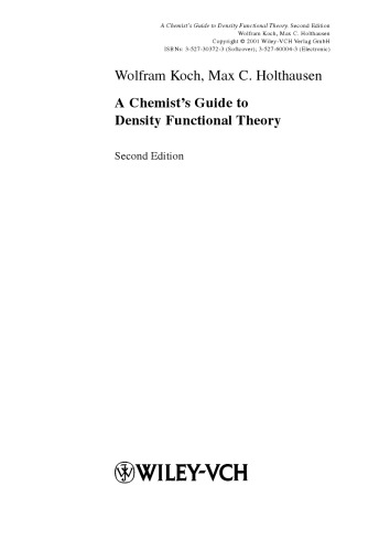 A Chemist's Guide to Density Functional Theory