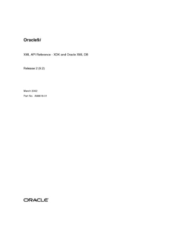 Oracle 9i Rel 2 XML API Reference