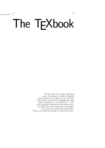 Computers & Typesetting: The TeXbook