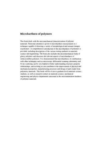 Microhardness of Polymers