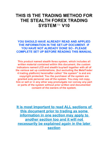 Trading Method V10i