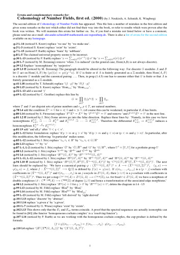 Cohomology of number fields