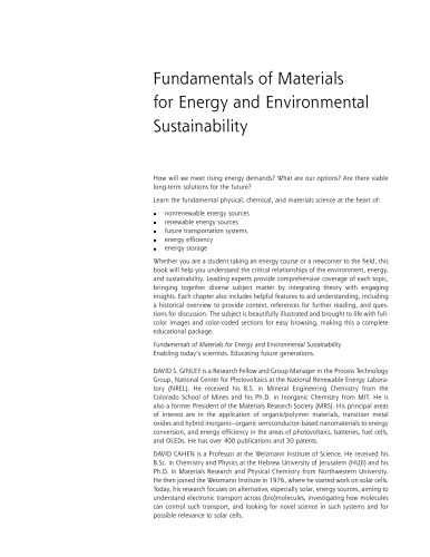 Fundamentals of materials for energy and environmental sustainability