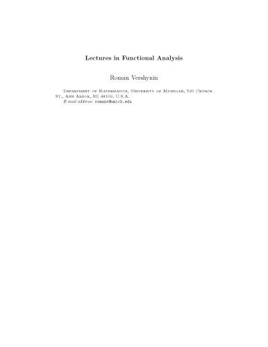 Lectures in functional analysis