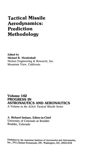 Tactical Missile Aerodynamics: Prediction Methodology