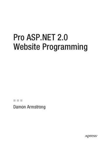 Pro ASP.NET 2.0 Website Programming