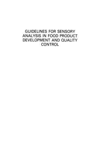 Guidelines for sensory analysis in food product development and quality control