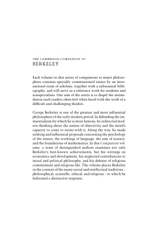 The Cambridge companion to Berkeley