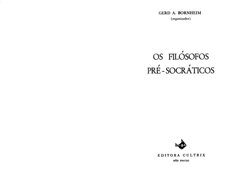 Os filósofos pré-socráticos