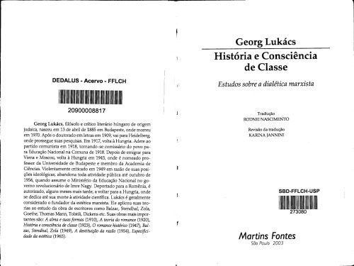 História e consciência de classe : estudos sobre a dialética marxista