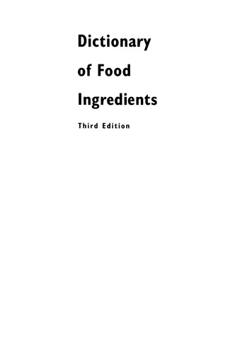 Dictionary of Food and Ingredients