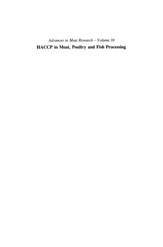 HACCP in meat, poultry, and fish processing