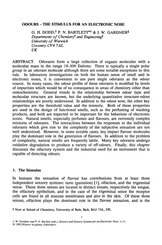 Sensors and sensory systems for an electronic nose