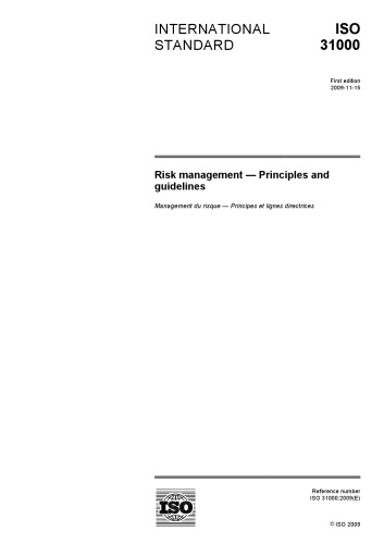 ISO 31000:2009, Risk management - Principles and guidelines