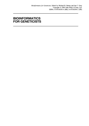 Bioinformatics for geneticists