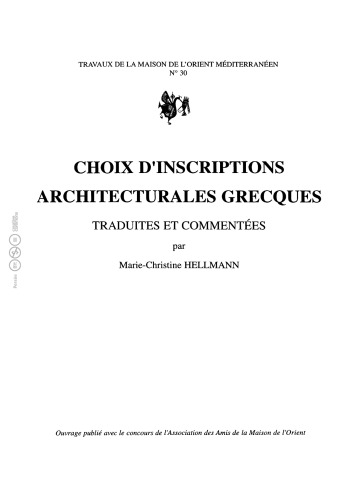 Choix d'inscriptions architecturales grecques