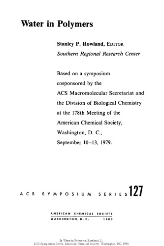 Water in Polymers