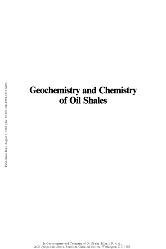 Geochemistry and Chemistry of Oil Shales