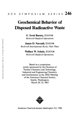 Geochemical Behavior of Disposed Radioactive Waste