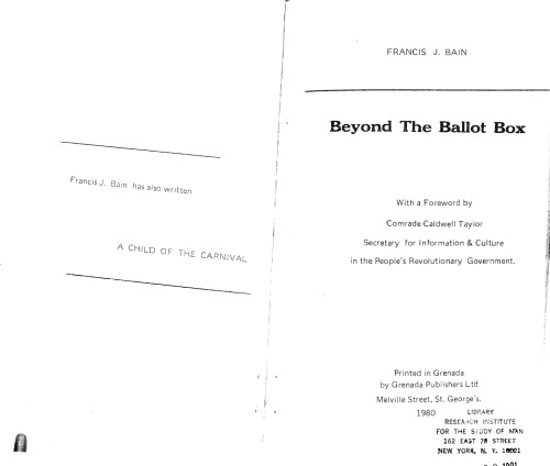 Beyond the Ballot Box (Grenada, People's Revolutionary Government)