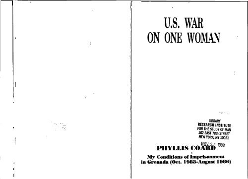 U.S.War on One Woman: My Conditions of Imprisonment in Grenada