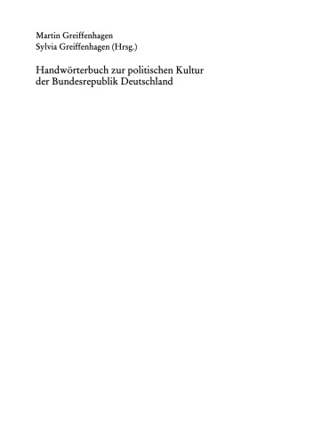 Handwörterbuch zur politischen Kultur der Bundesrepublik Deutschland