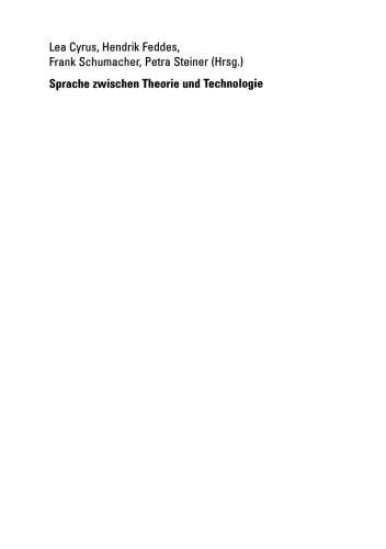 Sprache zwischen Theorie und Technologie / Language between Theory and Technology: Festschrift für Wolf Paprotté zum 60. Geburtstag /Studies in Honour of Wolf Paprotté on Occasion of his 60th Birthday