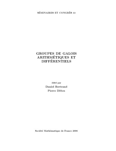 Groupes de Galois arithmétiques et différentiels