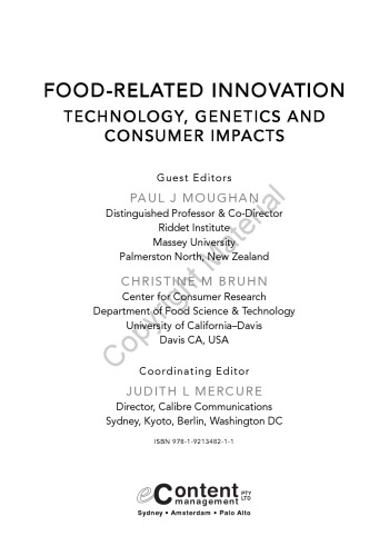 Food-Related Innovation : Technology, Genetics and Consumer Impacts