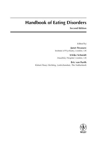 Handbook of eating disorders