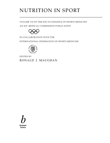 Nutrition in Sport : Olympic Encyclopaedia of Sports Medicine