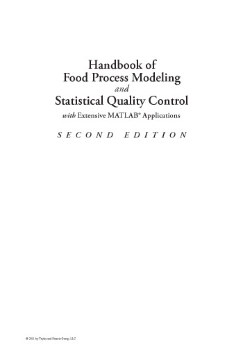 Handbook of food process modeling and statistical quality control : with extensive MATLAB applications