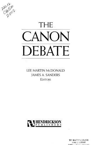 Canon Debate, The