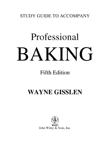 Study Guide to Accompany Professional Baking