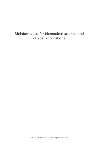 Bioinformatics for biomedical science and clinical applications