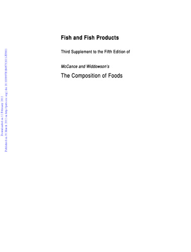 Fish and fish products: The composition of foods