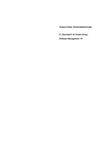 Software-Management ’97: Fachtagung der Gesellschaft für Informatik e.V. (GI), Oktober 1997 in München