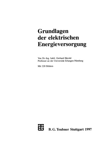 Grundlagen der elektrischen Energieversorgung