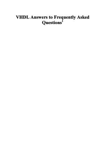 VHDL Answers to Frequently Asked Questions