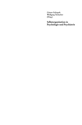 Selbstorganisation in Psychologie und Psychiatrie