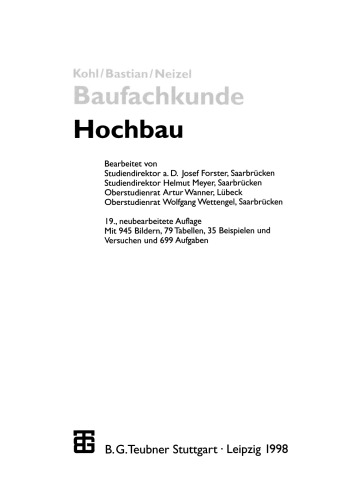 Baufachkunde: Hochbau