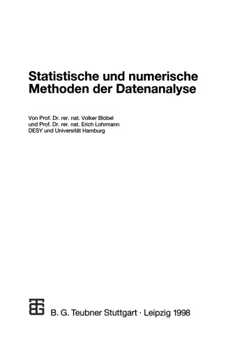 Statistische und numerische Methoden der Datenanalyse