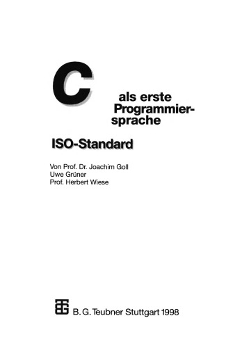 C als erste Programmiersprache: ISO-Standard