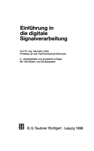 Einführung in die digitale Signalverarbeitung