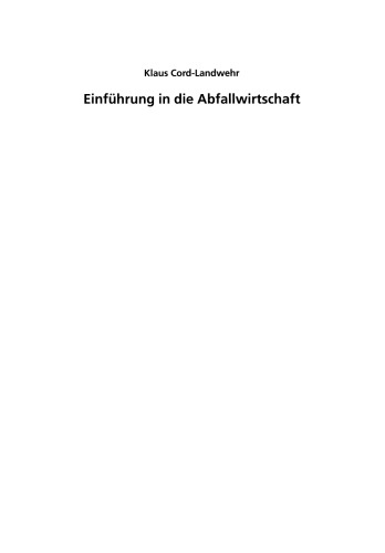 Einführung in die Abfallwirtschaft