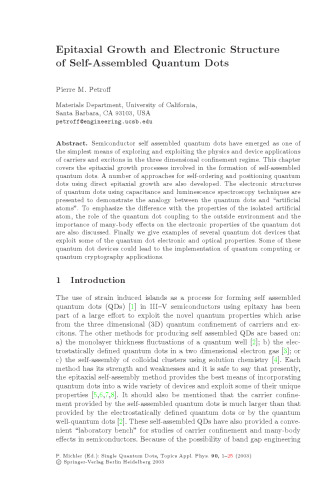 Single Quantum Dots: Fundamentals, Applications, and New Concepts