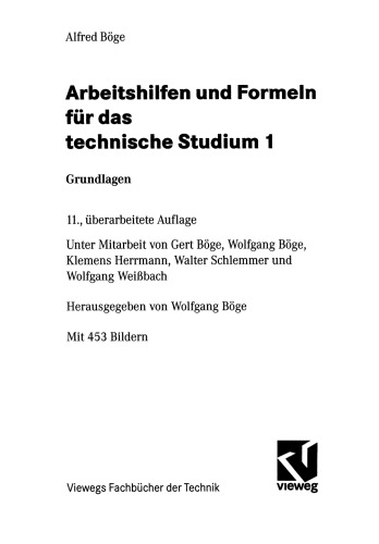 Arbeitshilfen und Formeln für das technische Studium 1: Grundlagen