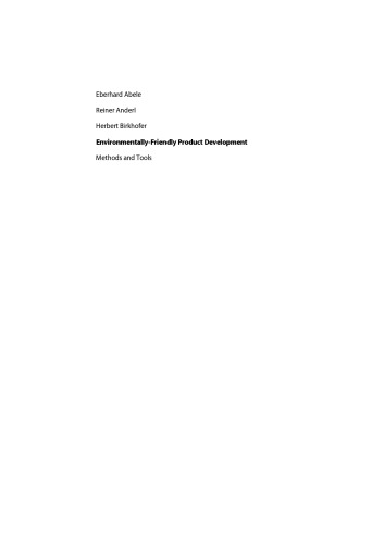 Environmentally-Friendly Product Development: Methods and Tools